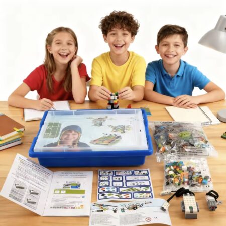 280-teiliges Robotik-Bausteine-Set – STEM-Lernkonstruktion mit Organizer-Box, Handbuch und 109-teiliges Zubehörpaket