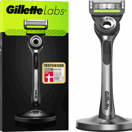 Gillette Labs Rasierer mit Reinigungs-Element – Testsieger Stiftung Warentest – inkl. Magnet-Dock